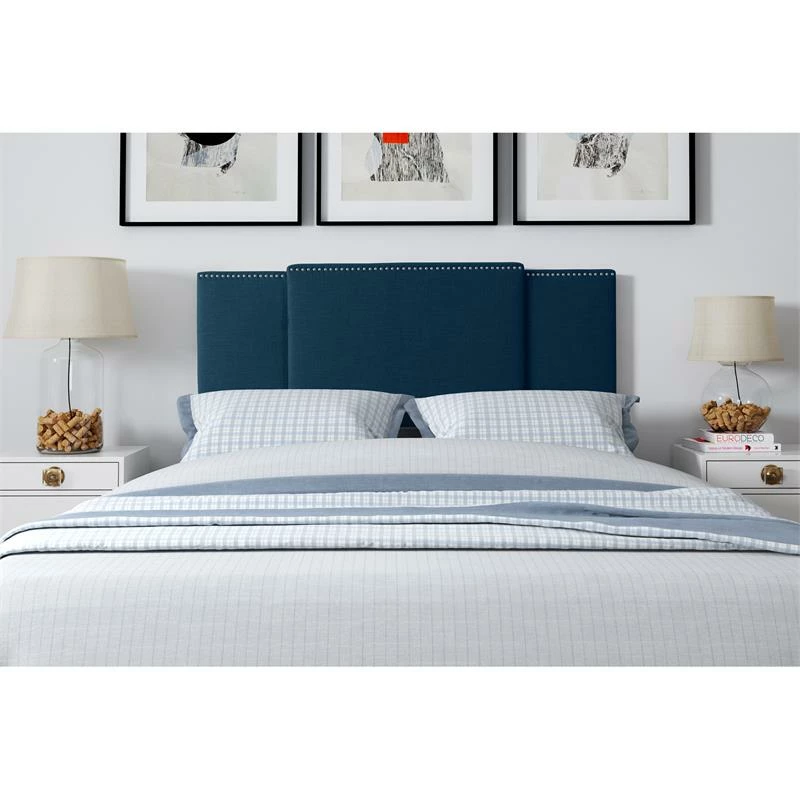New โ๏ธ CorLiving Fairfield 3-in-1 Navy Blue Fabric Expandable Panel Headboard ๐ - Image 5