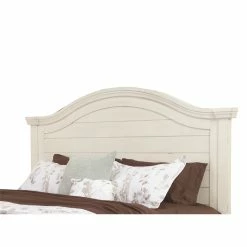 Discount 🌟 American Woodcrafters Stonebrook Antiqued White Wood Queen Panel Headboard ✨