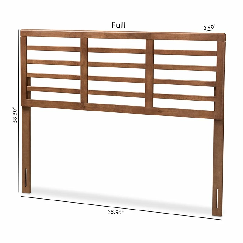 Promo ๐ Baxton Studio Salome Mid-Century Wood Slat Full Headboard In Walnut Brown ๐ - Image 6