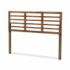 Promo 😍 Baxton Studio Salome Mid-Century Wood Slat Full Headboard In Walnut Brown 🎉