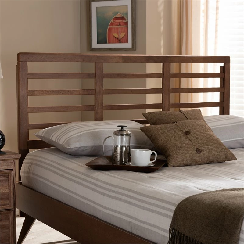 Budget โ Baxton Studio Salome Mid-Century Wood Slat Queen Headboard In Walnut Brown ๐ - Image 4