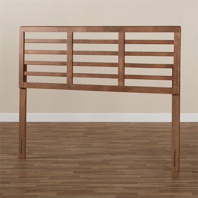 Budget โ Baxton Studio Salome Mid-Century Wood Slat Queen Headboard In Walnut Brown ๐ - Image 5