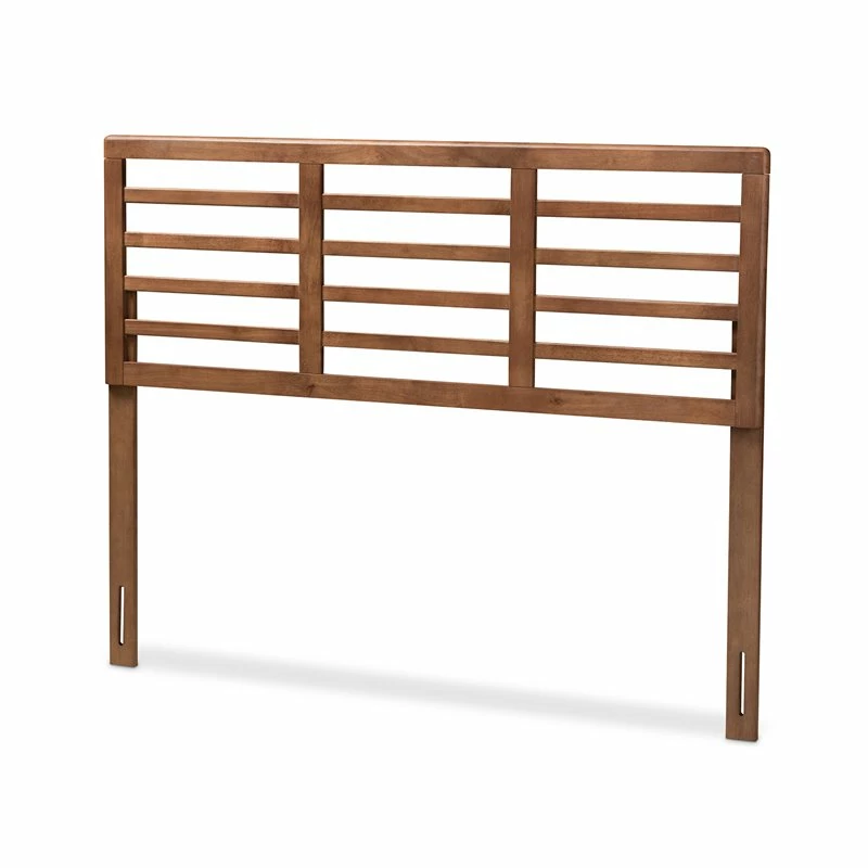 Budget โ Baxton Studio Salome Mid-Century Wood Slat Queen Headboard In Walnut Brown ๐