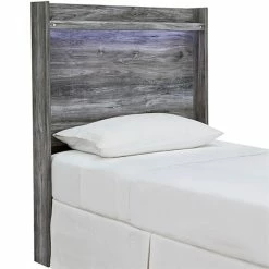 Hot Sale 🧨 Ashley Furniture Baystorm Twin LED Panel Headboard In Smokey Gray 🔥