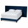 Brand new 🤩 Baxton Studio Fiorenza King Size Navy Blue Velvet Panel Bed With Headboard 🔔