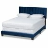 Wholesale 👍 Baxton Studio Clare Full Size Navy Blue Velvet Panel Bed With Tufted Headboard 🛒