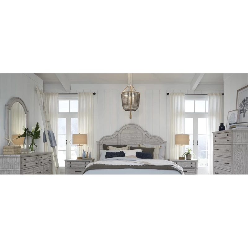 Best deal ❤️ Legacy Classic Furniture Belhaven Queen Arched Panel Headboard In Weathered Plank Finish Wood 😀 - Image 3