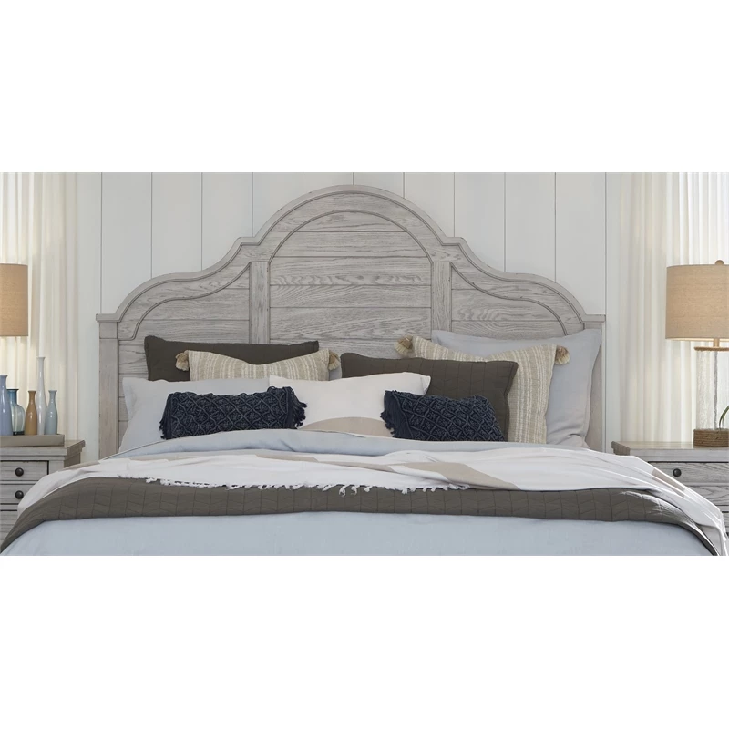 Best deal ❤️ Legacy Classic Furniture Belhaven Queen Arched Panel Headboard In Weathered Plank Finish Wood 😀 - Image 5
