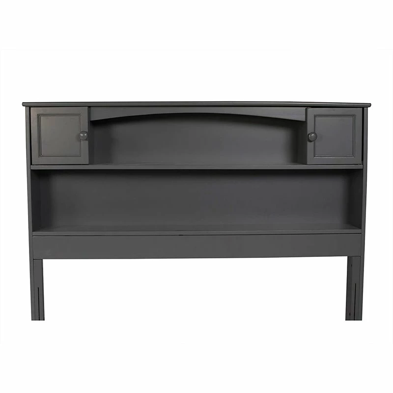Outlet 🔔 Bowery Hill Solid Wood Bookcase Full Headboard In Gray 😉 - Image 2