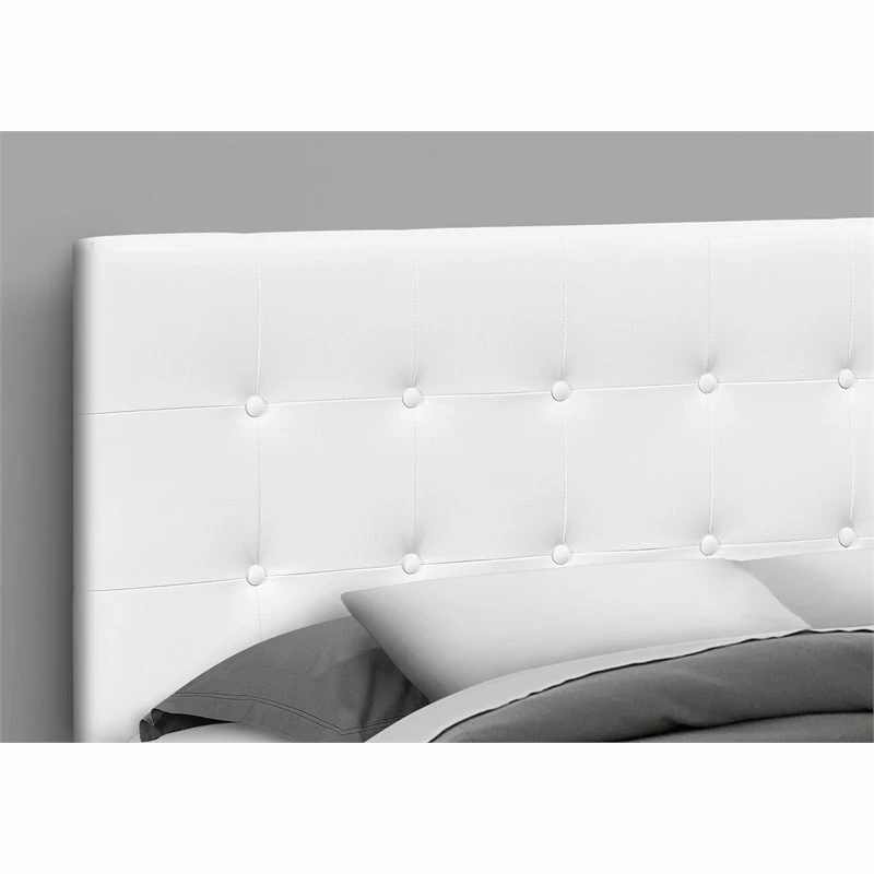 Brand new โ๏ธ Monarch Queen Faux Leather Button Tufted Upholstered Panel Headboard In White โค๏ธ - Image 3