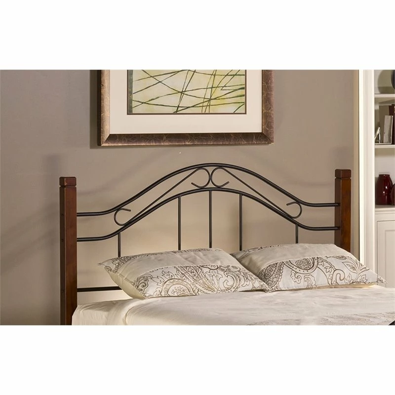 Best Pirce 😍 Hillsdale Matson Full Queen Spindle Headboard With Rails In Cherry And Black 🎁 - Image 2