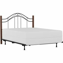 Best Pirce 😍 Hillsdale Matson Full Queen Spindle Headboard With Rails In Cherry And Black 🎁