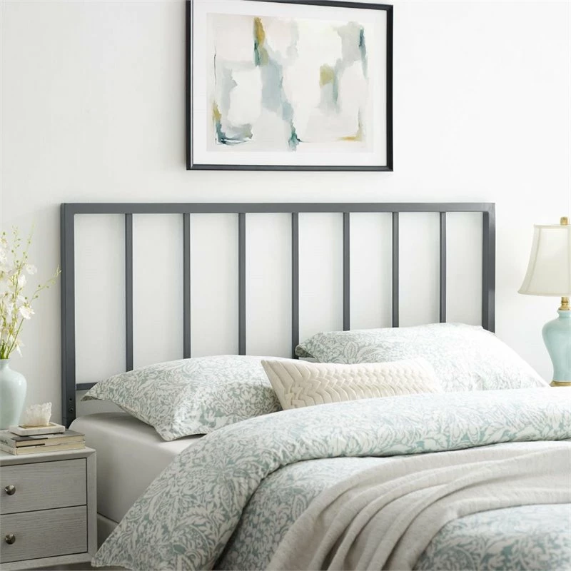Discount ๐คฉ Modway Tatum Contemporary Modern Full Metal Spindle Headboard In Gray ๐ - Image 2