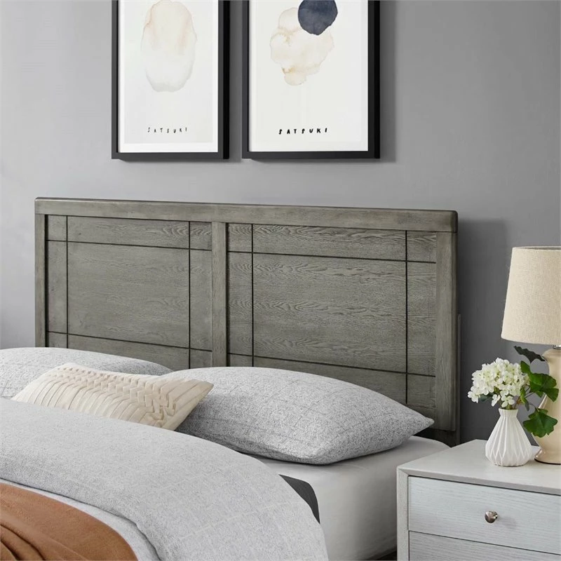 Buy โญ Modway Archie Twin Wooden Window Pane Panel Headboard In Gray โ๏ธ - Image 2