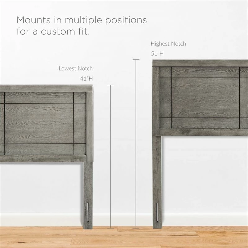 Buy โญ Modway Archie Twin Wooden Window Pane Panel Headboard In Gray โ๏ธ - Image 7