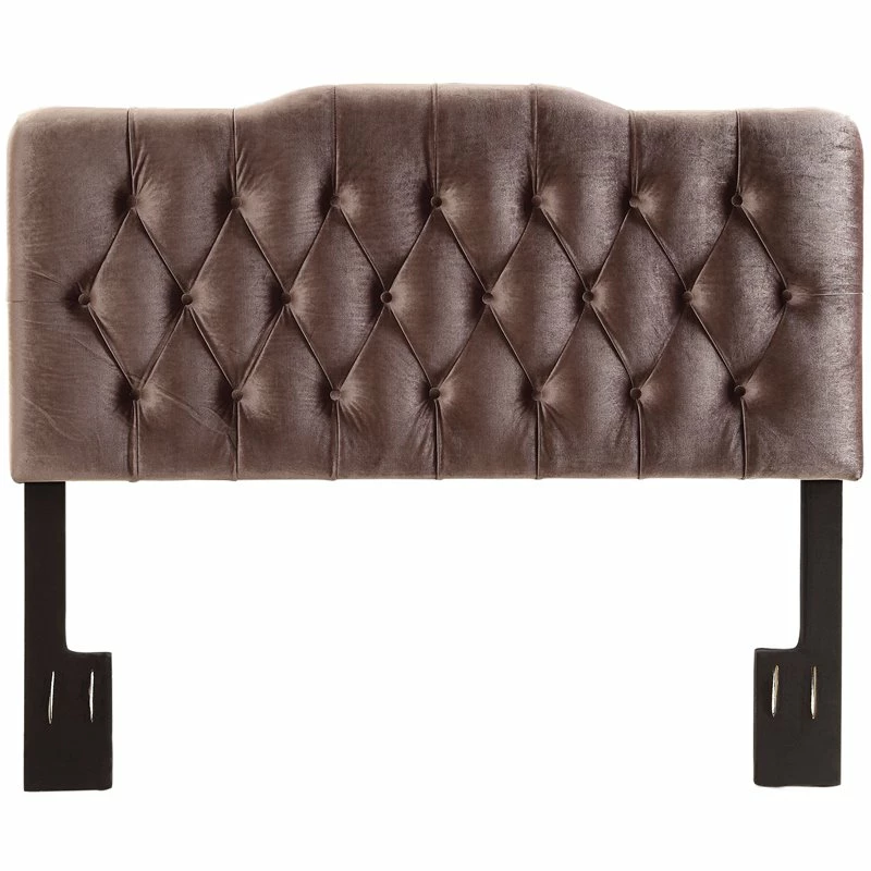 New 🎉 PRI Velvet Button Tufted King Soft Shape Panel Headboard In Rich Slate 🎁 - Image 3