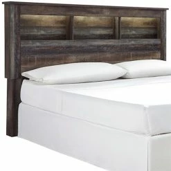 Discount 😀 Bowery Hill King California King Bookcase LED Headboard ⌛
