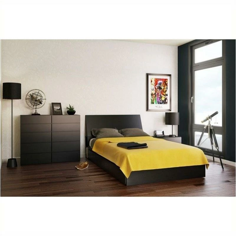 Discount ๐ Nexera Avenue Full Size Angled Panel Headboard With Storage In Black โค๏ธ - Image 4