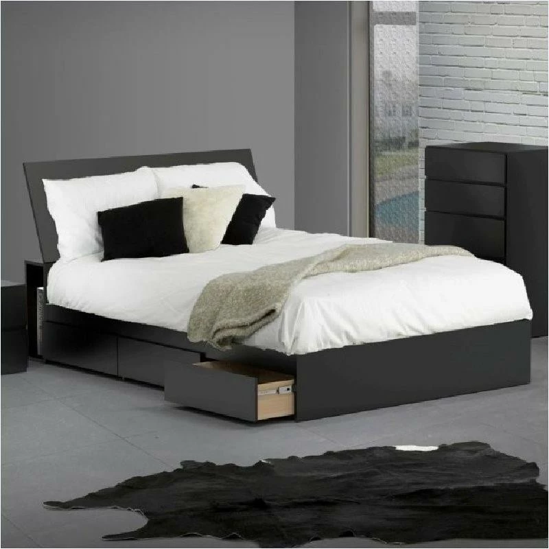 Discount ๐ Nexera Avenue Full Size Angled Panel Headboard With Storage In Black โค๏ธ - Image 5