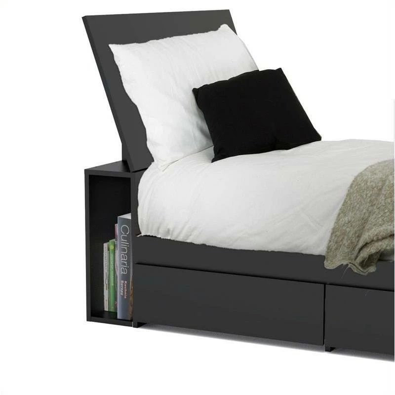 Discount ๐ Nexera Avenue Full Size Angled Panel Headboard With Storage In Black โค๏ธ - Image 6