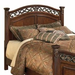 Wholesale 🥰 Ashley Furniture Signature Design By Ashley Leahlyn Panel Queen Headboard In Brown 🔥