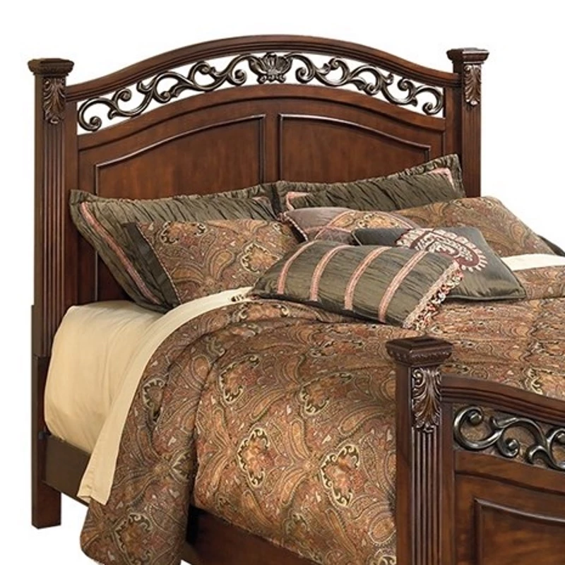 Wholesale 🥰 Ashley Furniture Signature Design By Ashley Leahlyn Panel Queen Headboard In Brown 🔥