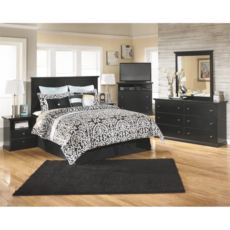 Budget โญ Ashley Furniture Ashley Maribel Panel Full/Queen Headboard In Black ๐ - Image 3