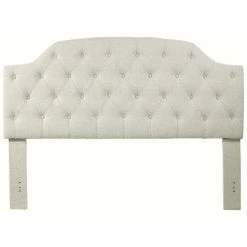 New 🤩 Uptown Club Freda Contemporary Fabric Tufted Queen Panel Headboard In Beige 🔔