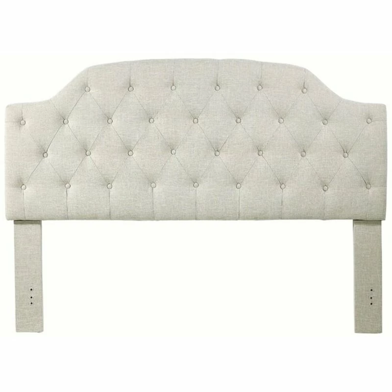 New 🤩 Uptown Club Freda Contemporary Fabric Tufted Queen Panel Headboard In Beige 🔔