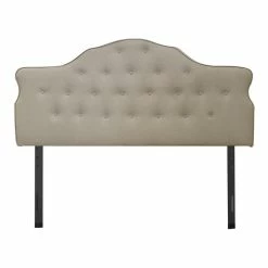 Best reviews of ❤️ Bella Esprit Modern Fabric Arched Upholstered Panel King Headboard In Beige 🧨