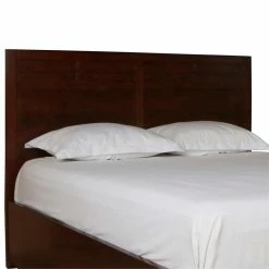 Best Sale 🧨 Benzara Panel Design Queen Size Wooden Headboard In Cherry Brown ⌛
