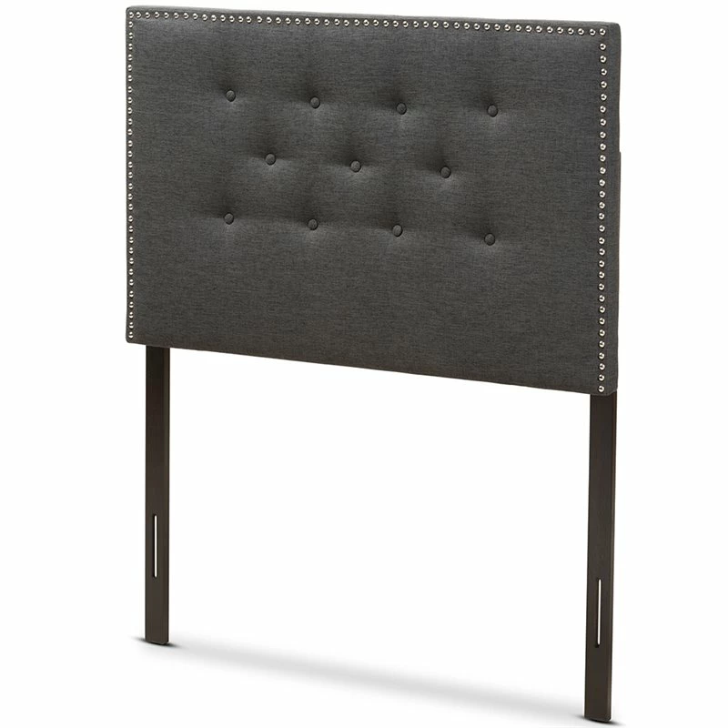 Hot Sale 💯 Bowery Hill Modern Tufted Twin Panel Headboard In Dark Gray ⌛