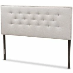 Cheapest 🔥 Bowery Hill Modern Tufted Queen Panel Headboard In Grayish Beige 🛒