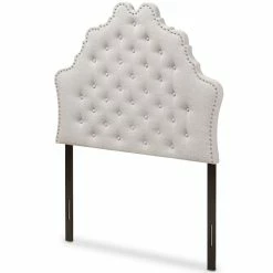Cheapest 🥰 Bowery Hill Modern Tufted Twin Panel Headboard In Grayish Beige 🤩