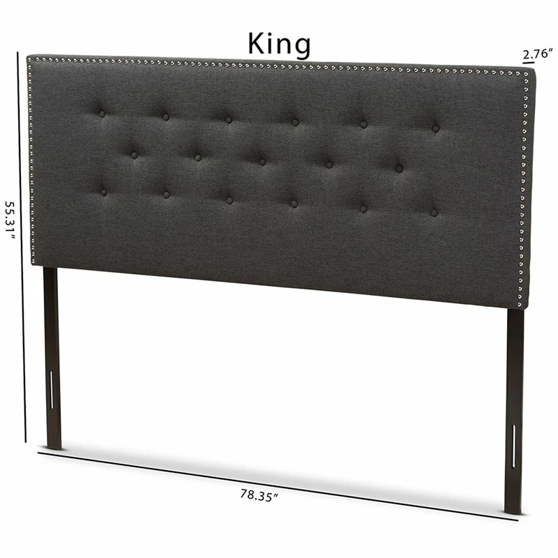 New ๐ Bowery Hill Modern Tufted King Panel Headboard In Dark Gray ๐ - Image 6