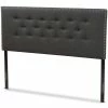 New 😍 Bowery Hill Modern Tufted King Panel Headboard In Dark Gray 🛒