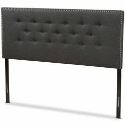 New 😍 Bowery Hill Modern Tufted King Panel Headboard In Dark Gray 🛒