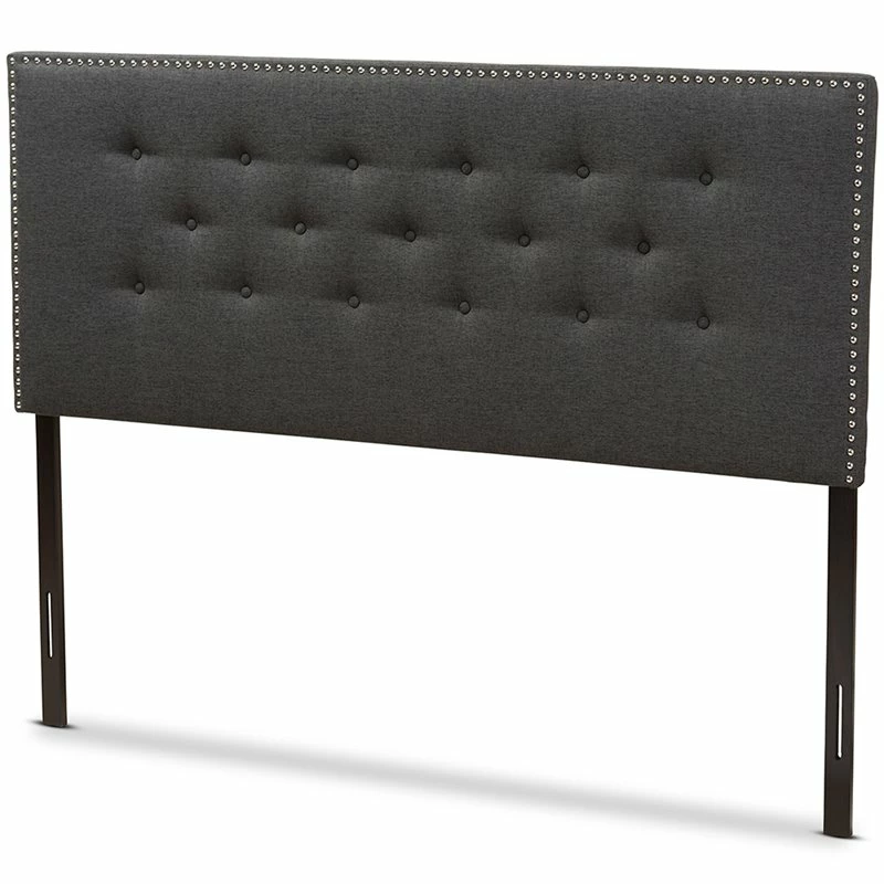 New ๐ Bowery Hill Modern Tufted King Panel Headboard In Dark Gray ๐