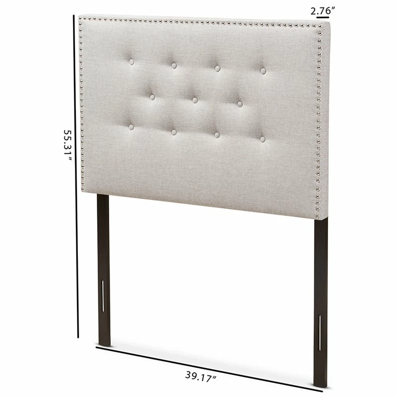 Flash Sale ✨ Bowery Hill Modern Tufted Twin Panel Headboard In Grayish Beige 👍 - Image 6