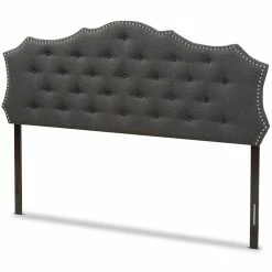 Best Sale 🎁 Bowery Hill Modern Tufted King Panel Headboard In Dark Gray ❤️