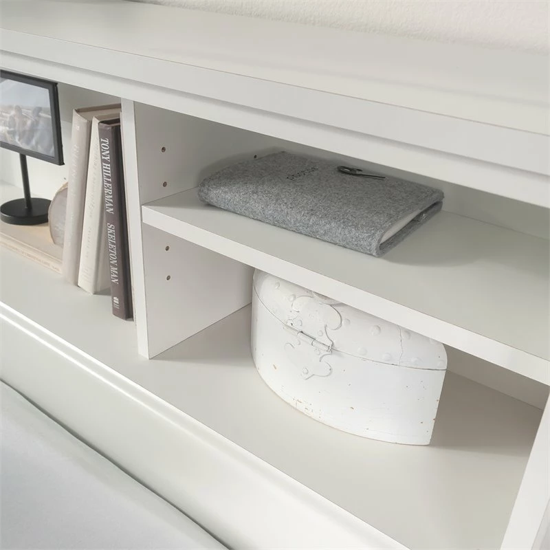 Outlet 🎉 Sauder River Ranch Wooden Full-Queen Bookcase Headboard In Glacier White 🛒 - Image 7