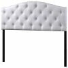 Buy 🥰 Bowery Hill Faux Leather Tufted Queen Panel Headboard In White 🧨