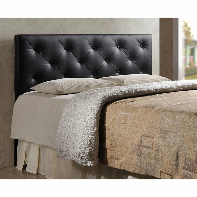 Cheapest ๐คฉ Bowery Hill Faux Leather Tufted King Panel Headboard In Black โจ - Image 2
