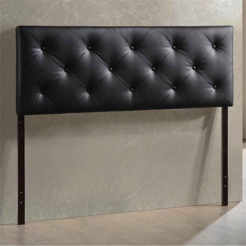 Cheapest ๐คฉ Bowery Hill Faux Leather Tufted King Panel Headboard In Black โจ - Image 3