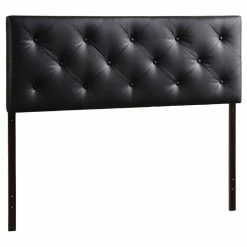 Cheapest 🤩 Bowery Hill Faux Leather Tufted King Panel Headboard In Black ✨
