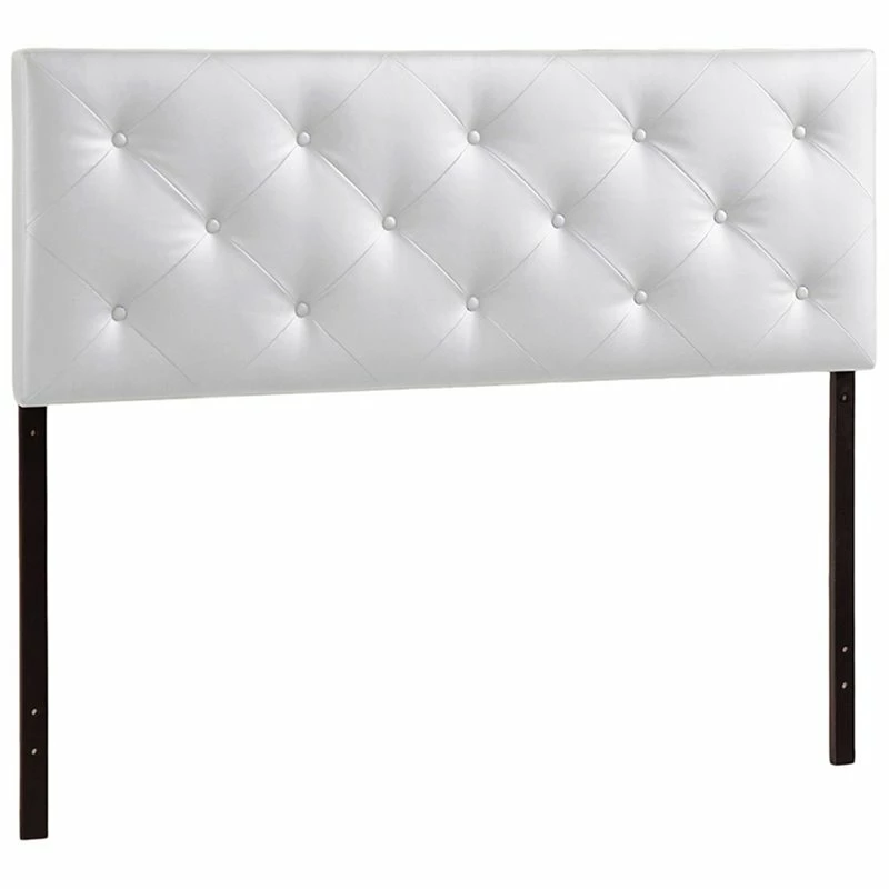 Best deal ๐ Bowery Hill Faux Leather Tufted King Panel Headboard In White ๐
