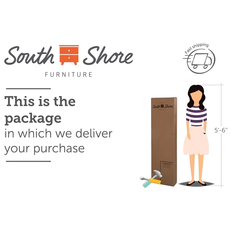 Best deal 👍 Summertime Bookcase Headboard Pure White South Shore 😍 - Image 11