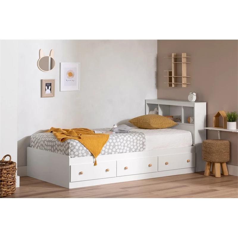 Best deal 👍 Summertime Bookcase Headboard Pure White South Shore 😍 - Image 3