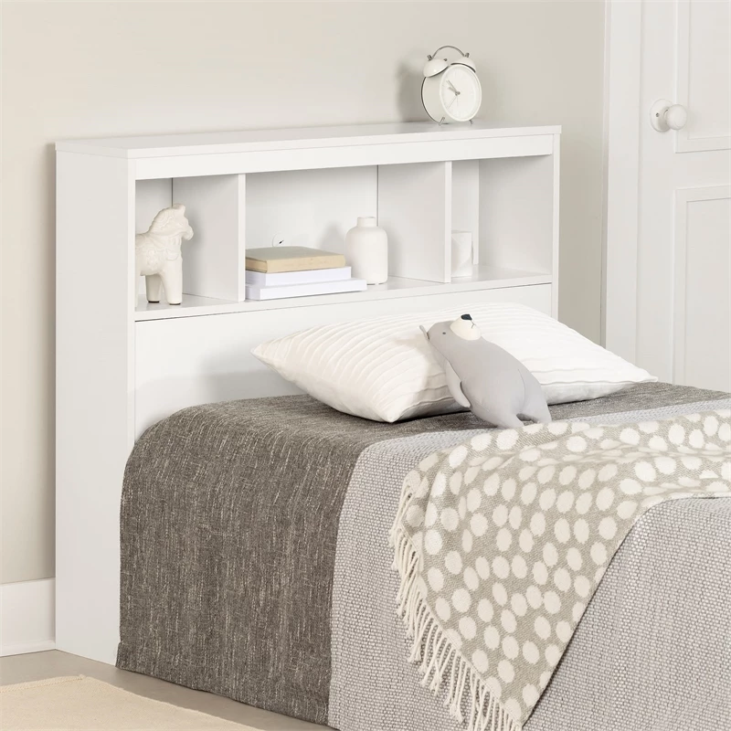 Best deal 👍 Summertime Bookcase Headboard Pure White South Shore 😍 - Image 4