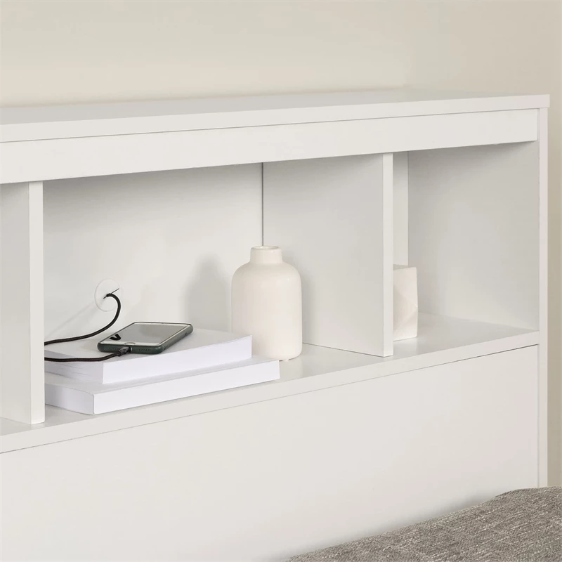 Best deal 👍 Summertime Bookcase Headboard Pure White South Shore 😍 - Image 6
